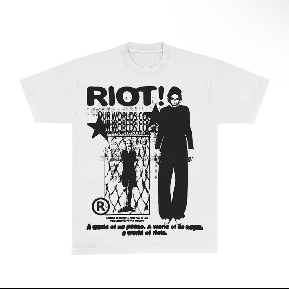 Graphic White T-Shirt with Black Print